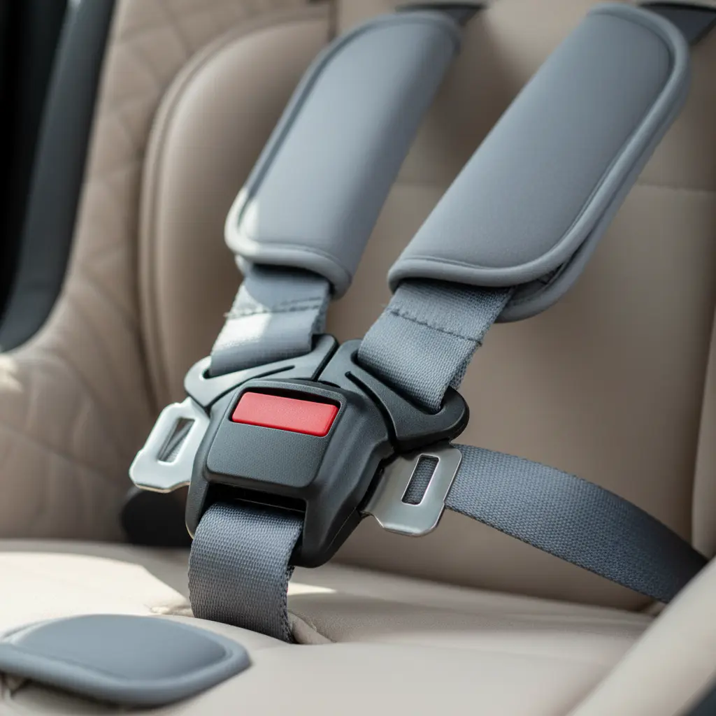 Detalle de anclaje ISOFIX y materiales de alta calidad